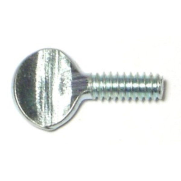 Midwest Fastener Thumb Screw, #10-24 Thread Size, Spade, Zinc Plated Steel, 1/2 in Lg, 16 PK 60503